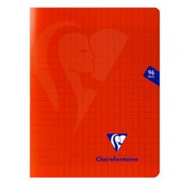 Cahier 17x22 polypro 96p seyes rouge