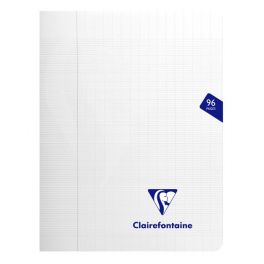 Cahier 17x22 polypro 96p seyes transparent (blanc)