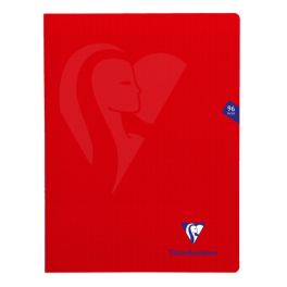 Cahier 24x32cm polypro 96p seyes rouge