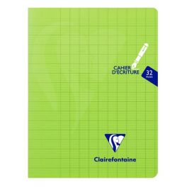 Cahier 17x22cm 32p seyes agrandi 3mm polypro vert