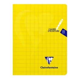 Cahier 17x22cm 32p seyes agrandi 3mm polypro jaune