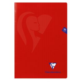 Cahier A4 polypro 96p seyes rouge