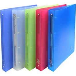 Classeur plastique économique A4 4 anneaux standard couleur aléatoire