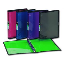 CARPETA PREMIUM A4 4 ANILLAS LOMO 3CM azul